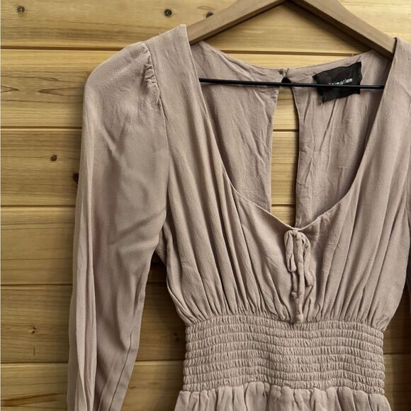 Reformation Size XSmall Long Sleeve Tie Bust Smocked Wilder Mini Dress - Picture 8 of 13